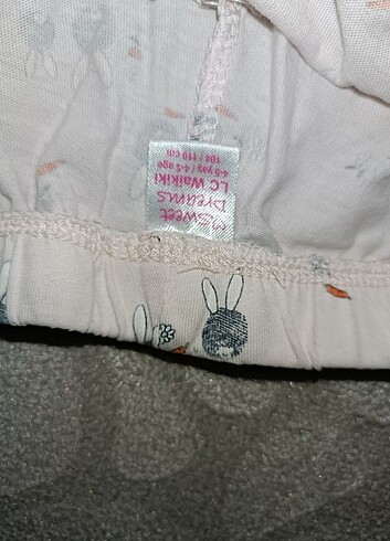 4 Yaş Beden beyaz Renk İnce pijama altı