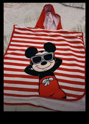 Kız Çocuk Kapüşonlu Bornoz - Renkli Baskılı - Görsel 2