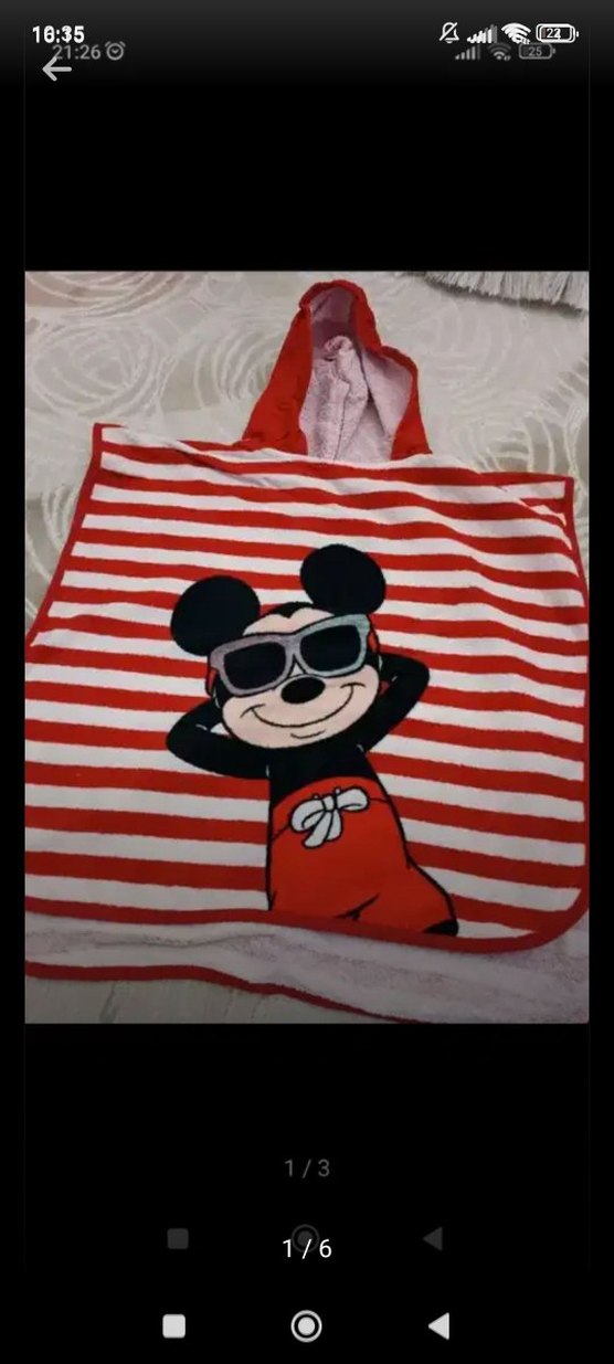 Kız Çocuk Kapüşonlu Bornoz - Renkli Baskılı - Görsel 2