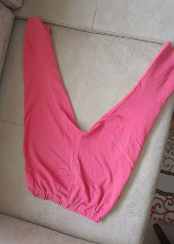 Kız Çocuk Pembe Keten Volanlı Bol Pantolon - Görsel 3