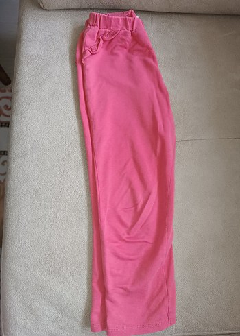 Kız Çocuk Pembe Keten Volanlı Bol Pantolon - Görsel 2