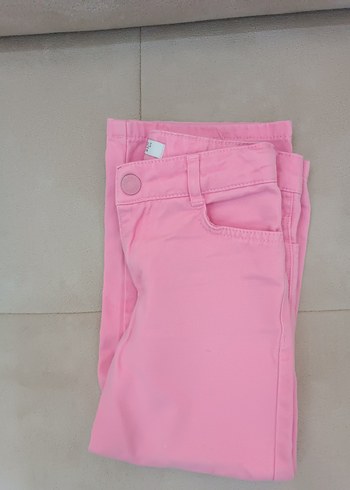 Düğmeli Pembe Kız Pantolonu