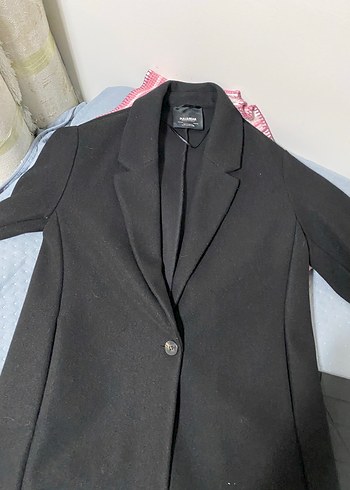 Düğmeli Siyah Midi  Kaban - Görsel 4