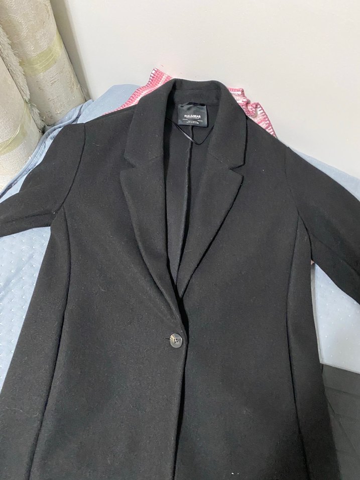 Düğmeli Siyah Midi  Kaban - Görsel 4