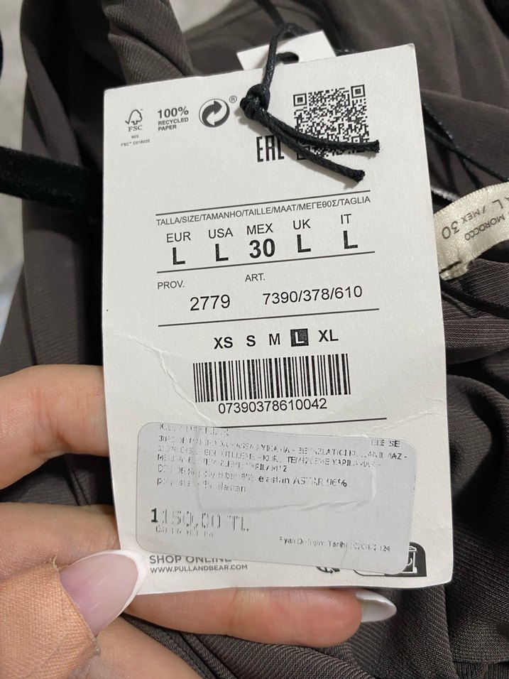 Gri Kolsuz Drapeli Uzun Keten Elbise - Görsel 5