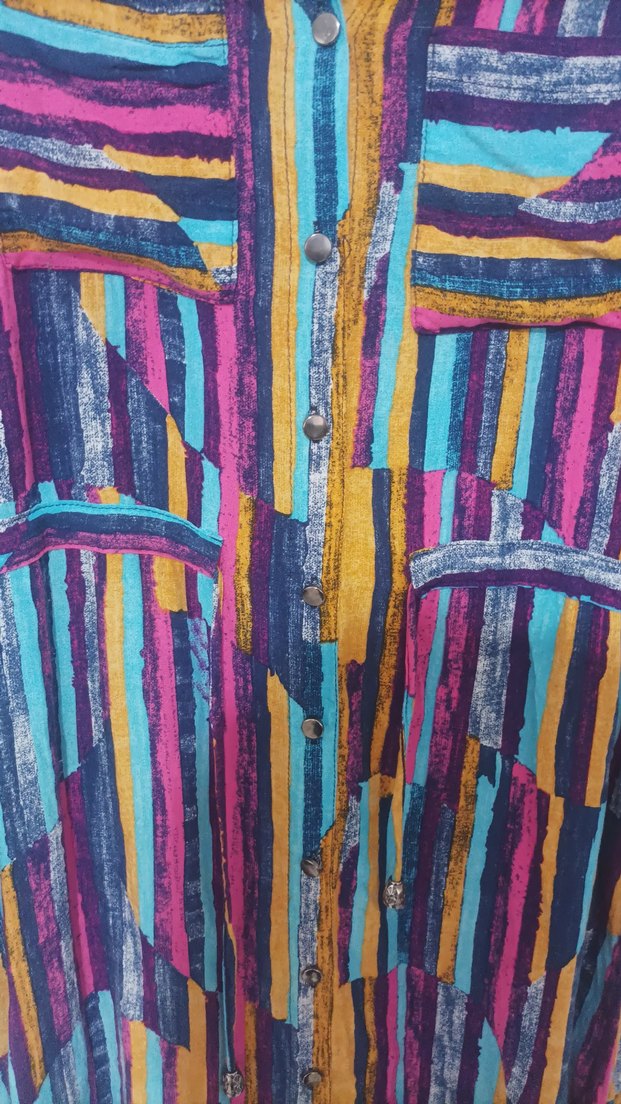 Renkli Bohem Uzun Kollu Gömlek - Görsel 3