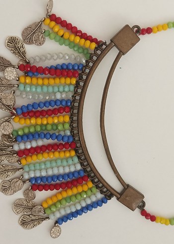 Renkli Boncuklu Uzun Bohem Kolye - Görsel 2