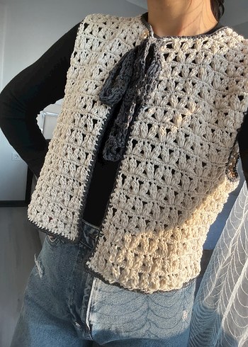 Örgü Bej Kadın Süveter - Görsel 3