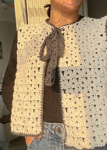 Örgü Bej Kadın Süveter - Görsel 2
