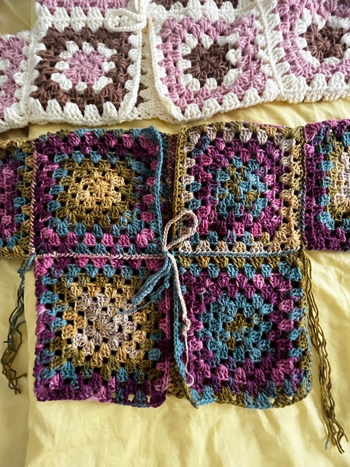 Mavi Gri Bağlama Desenli Örgü hırka - Görsel 2