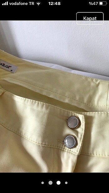 46 Beden sarı Renk Moda İlginin Yazlık Pantolonu 46Beden Sıfır Ürün