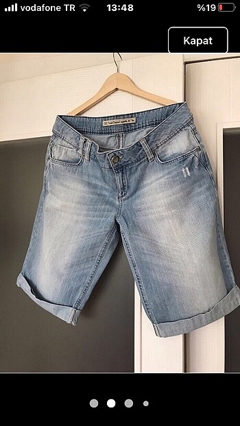 XDYE Taşlanmış Jean Bermuda Şort Sıfır