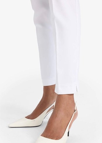 Beyaz Kadın Normal Kesim Cigarette Pantolon - Görsel 4