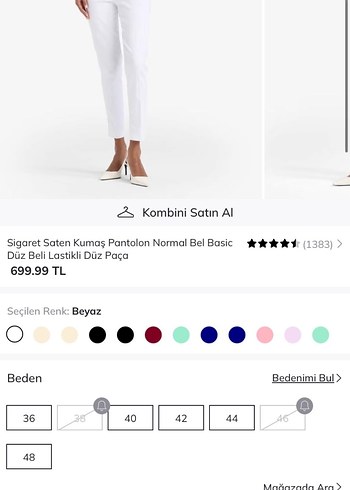 Beyaz Kadın Normal Kesim Cigarette Pantolon - Görsel 5