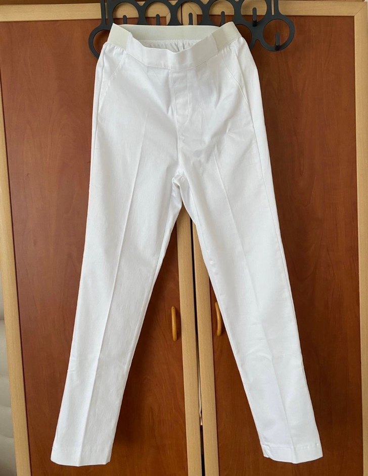 Beyaz Kadın Normal Kesim Cigarette Pantolon - Görsel 2
