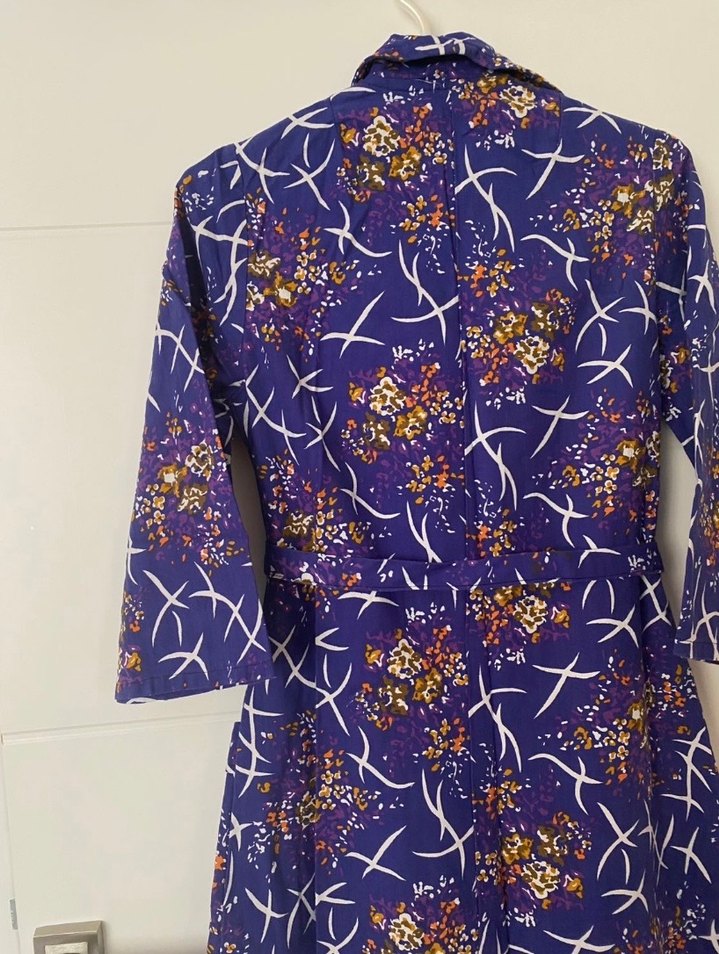 Uzun Mor Bağcıklı Bohem Kadın Elbise - Görsel 3