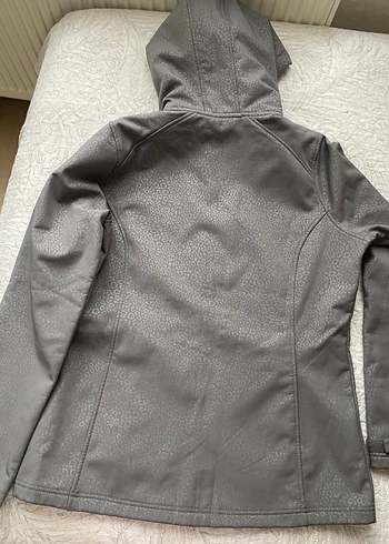 Gri Kapüşonlu Fermuarlı Kadın Ceket - Görsel 2