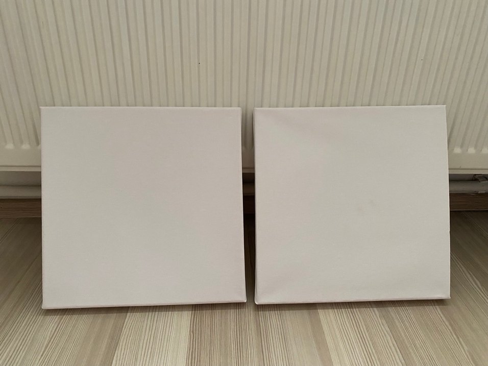 İkili tuval ve guaj boya - Görsel 4