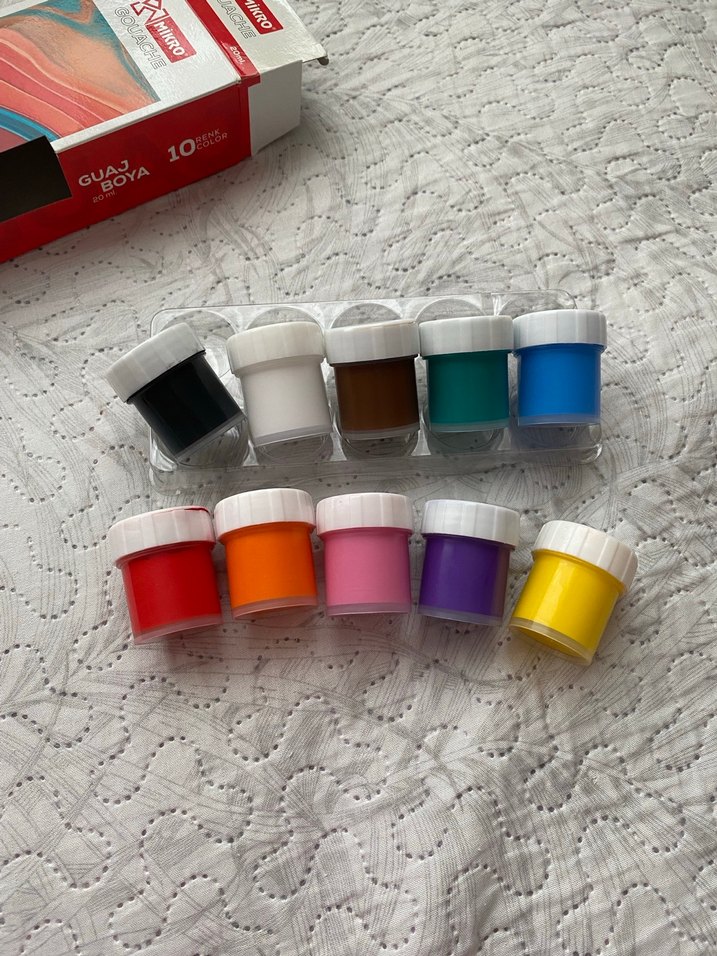 İkili tuval ve guaj boya - Görsel 5