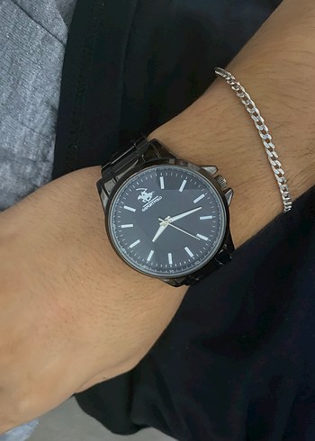 U.S Polo Assn. Erkek Siyah Metal Kordonlu Saat