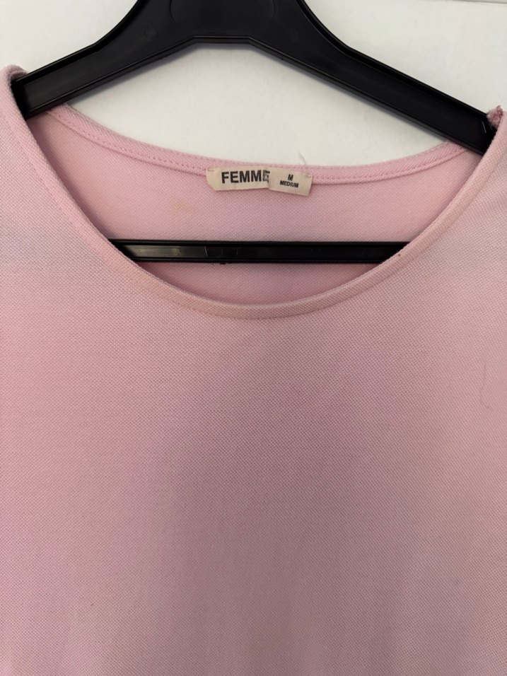 Pembe Midi Kısa Kollu Günlük Elbise - Görsel 3