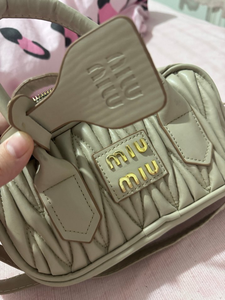 Bej Miu Miu Deri Kadın Çanta - Görsel 4