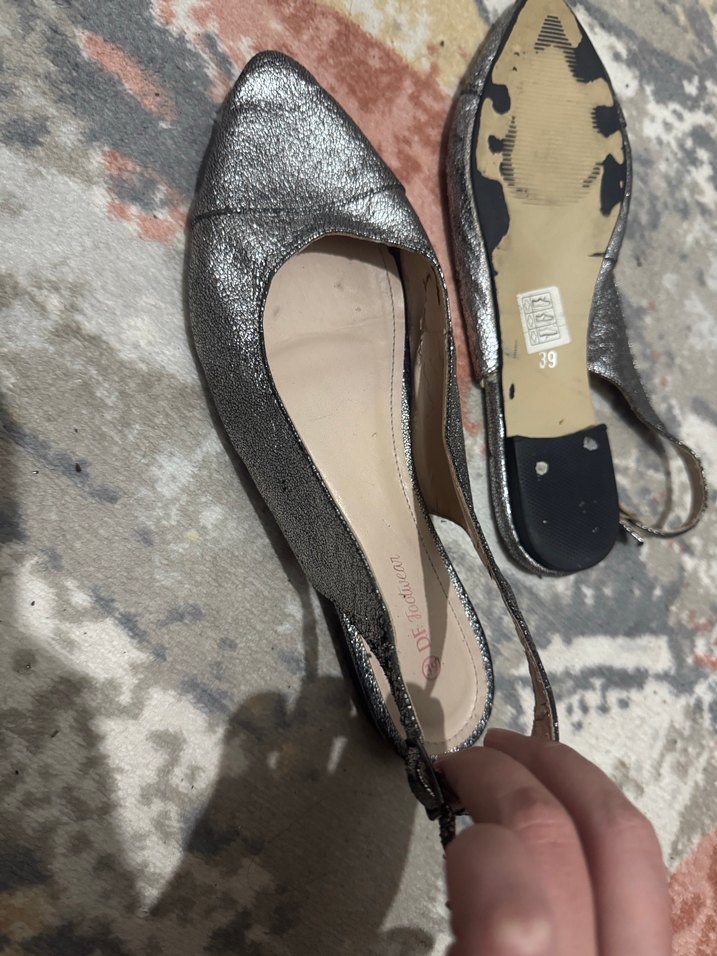 Gri Yılan Desenli Stiletto Tokalı Kadın Babet - Görsel 3