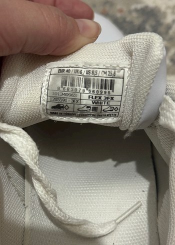 Beyaz Bağcıklı Kadın Sneaker - Görsel 4