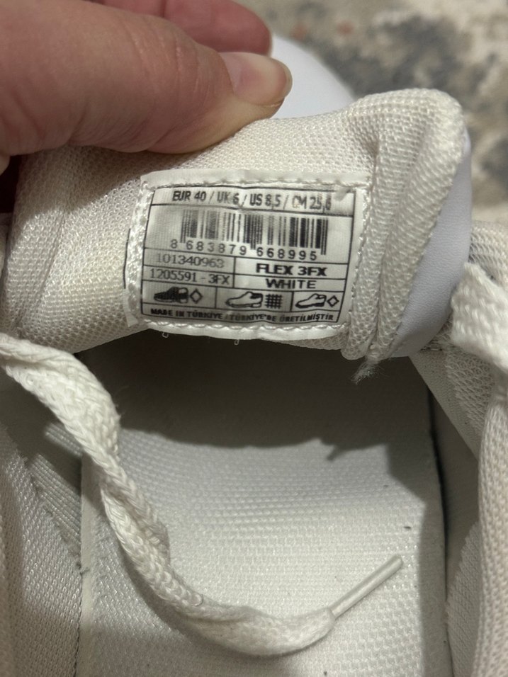 Beyaz Bağcıklı Kadın Sneaker - Görsel 4