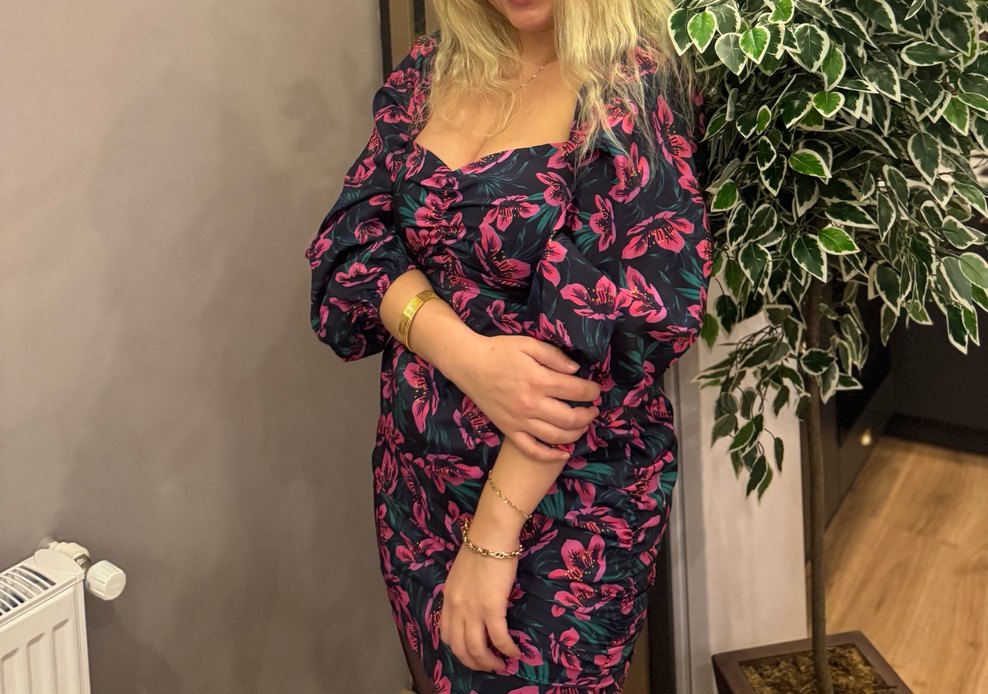 Pembe Drapeli Mini Straplez Elbise - Görsel 2