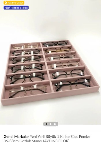 Pembe Süet  Katlı Büyük Gözlük Standı - Görsel 3