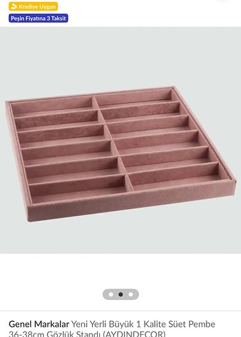 Pembe Süet  Katlı Büyük Gözlük Standı - Görsel 2