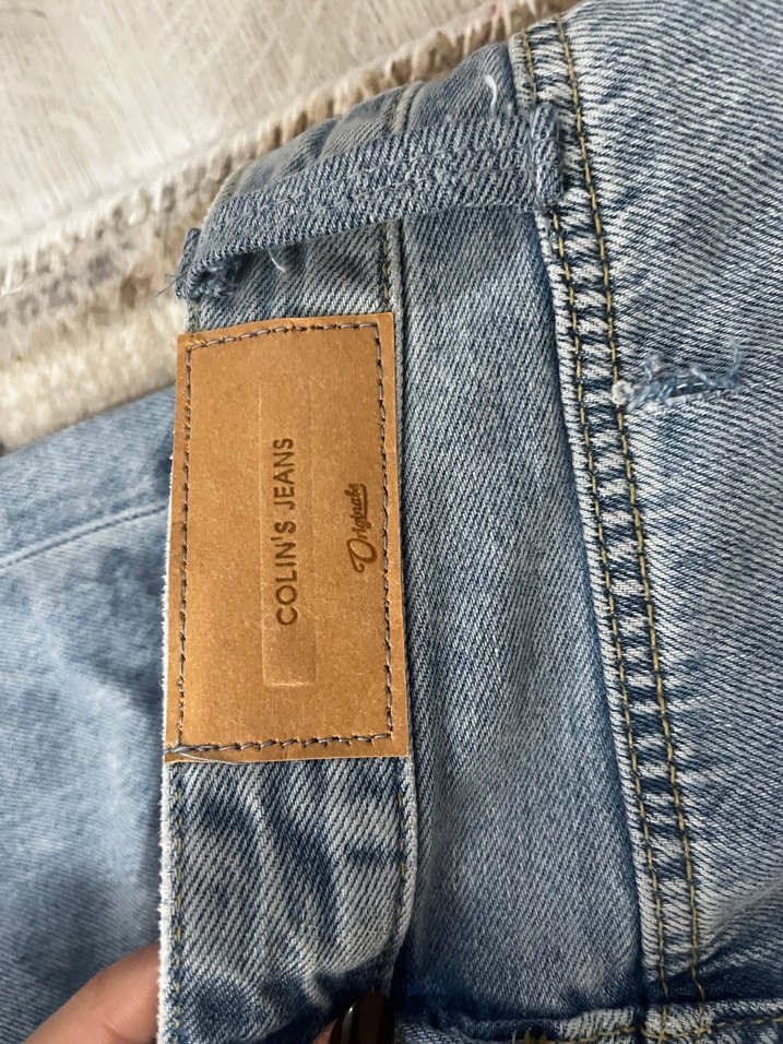 Kadın Mavi Bol Kesim maxi Denim Pantolon - Görsel 3