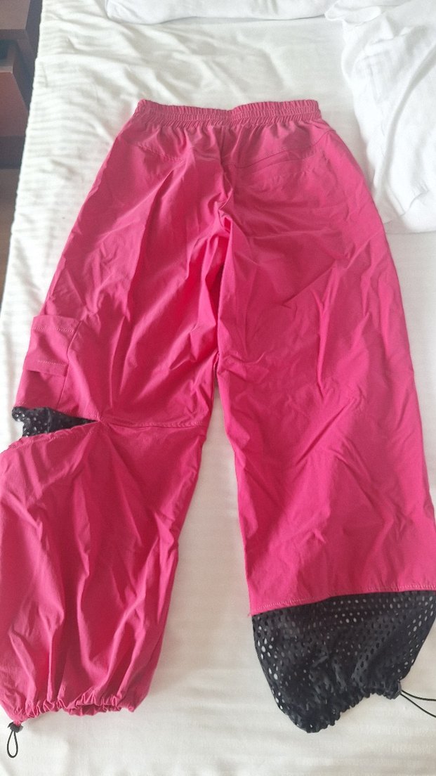 BİZE Pembe Oversize Paraşüt Pantalon - Görsel 2