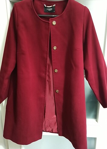 LC Waikiki bordo yakasız kaban