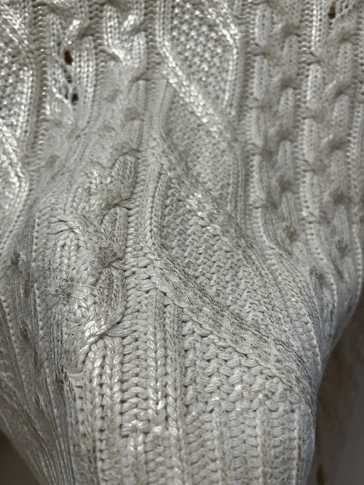 Bej Örgü Kadın Triko Kazak - Görsel 2