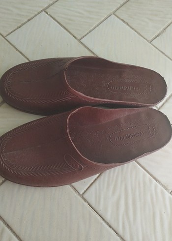 Kahverengi Erkek Terlikler Parlak Görünümlü - Görsel 2