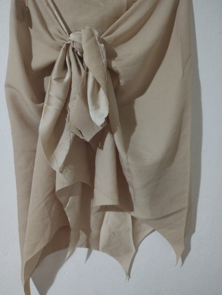 Bej Keten Bohem Uzun pareo - Görsel 2