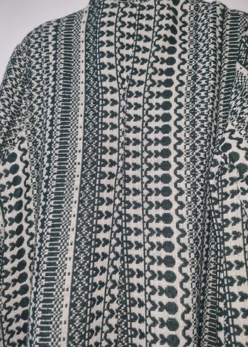 Gri Yılan Desenli Uzun Kadın Kaban - Görsel 3