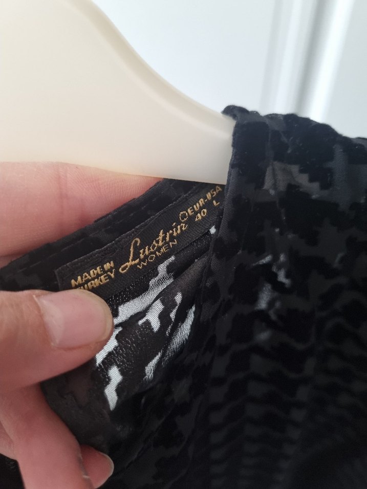 Uzun Kollu Siyah Midi Kadın Elbise - Görsel 3