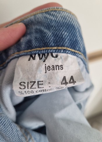 Kadın Gri Mavi Loose Fit Midi Denim Pantolon - Görsel 3