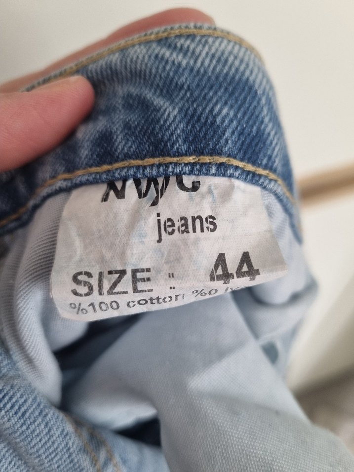 Kadın Gri Mavi Loose Fit Midi Denim Pantolon - Görsel 3