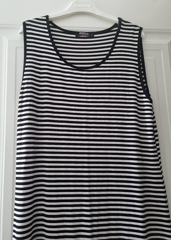 Gri Çizgili Uzun Kadın Elbise - Görsel 2