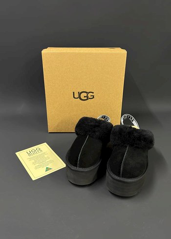 40 Beden siyah Renk UGG Siyah Kürklü Platform Terlik