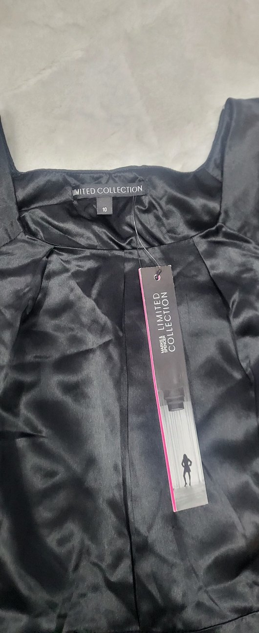 Siyah Gotik ipek Kadın Elbise - Görsel 2