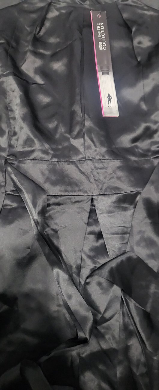 Siyah Gotik ipek Kadın Elbise - Görsel 3