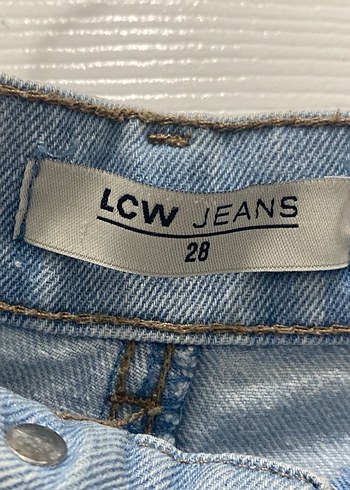 Lcw mavi kot şort - Görsel 3