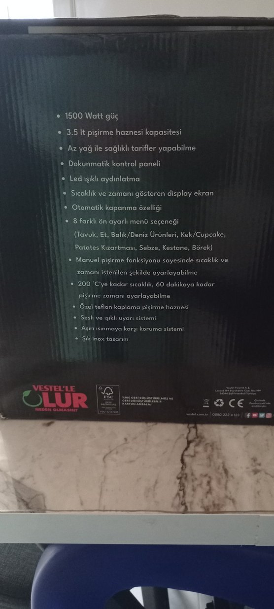 Vestel LightFry 15X 3,5L Hava Fritözü - Görsel 3