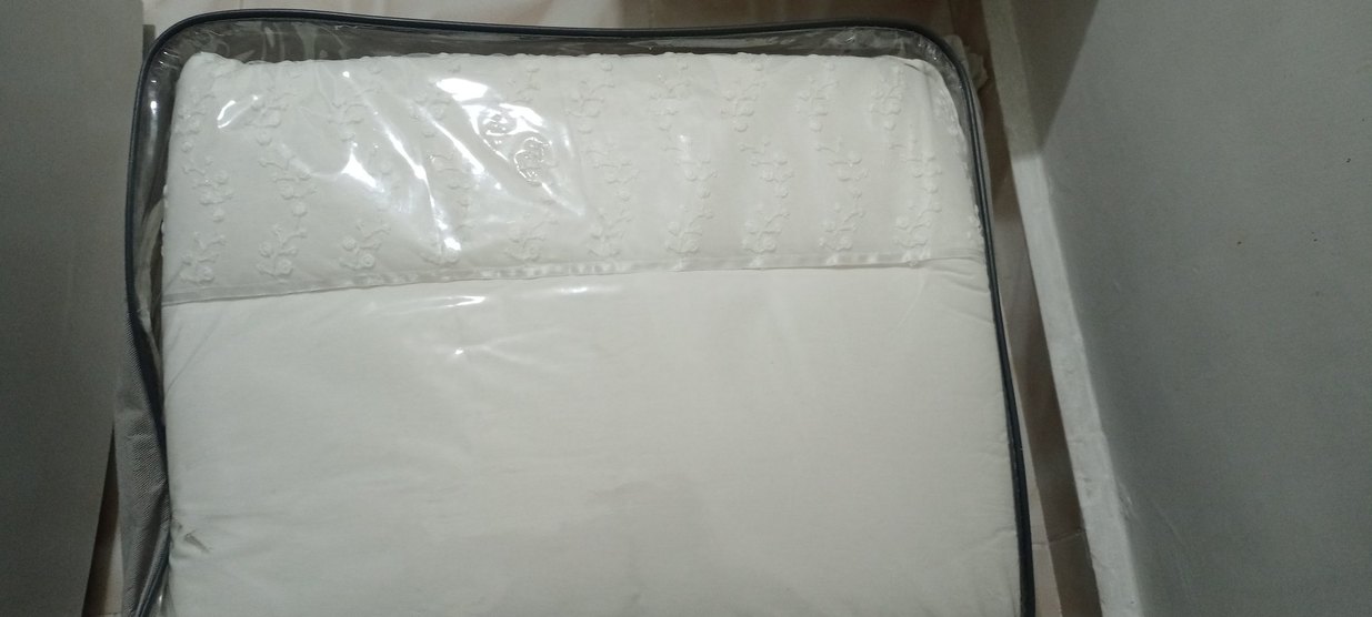 İşlemeli Beyaz Parlak Bebek Uyku Takımı - Görsel 4