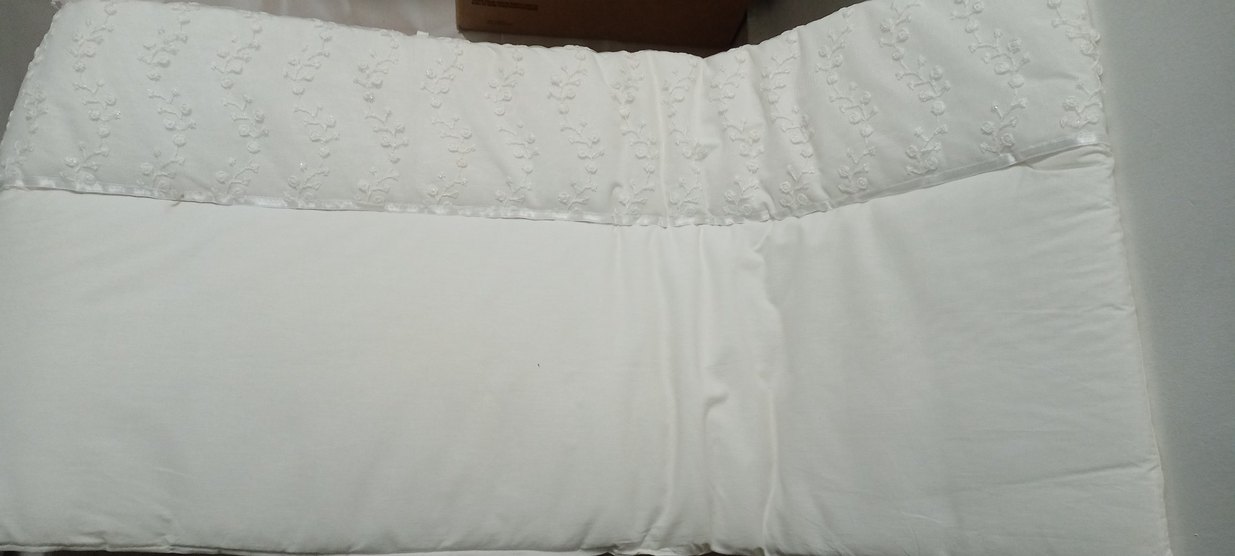 İşlemeli Beyaz Parlak Bebek Uyku Takımı - Görsel 2